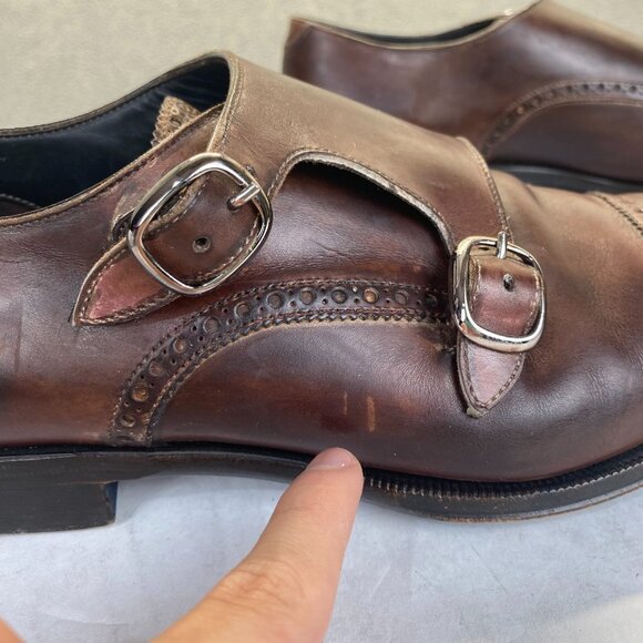 Franceschetti Pebble Leather Double Monk Strap Captoe Size 42 X  EU main image 9